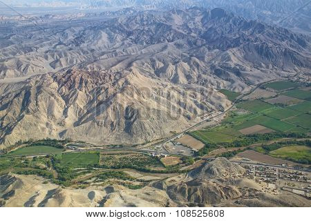 Aerial View Of Pampas De Jumana Near Nazca, Peru.