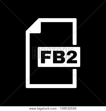 The FB2 icon. File format symbol. Flat