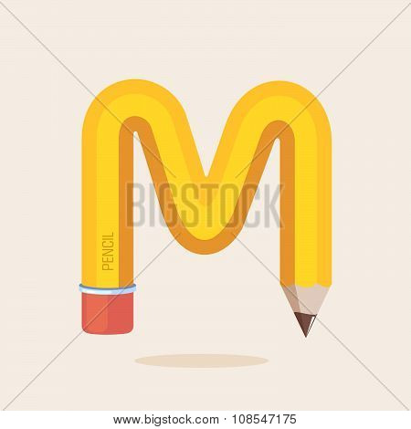 Z Letter Formed By Pencil.
