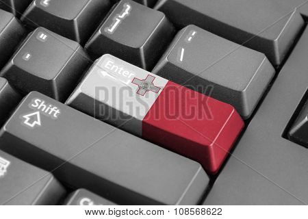 Enter Button With Malta Flag