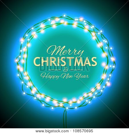 Congratulation to Christmas with blue lights