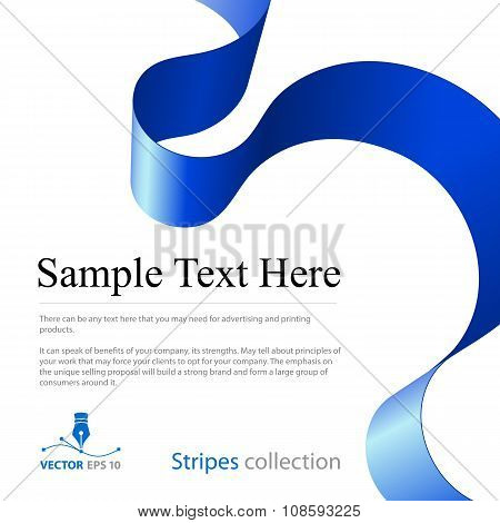 Blue Vector Ribbon Background