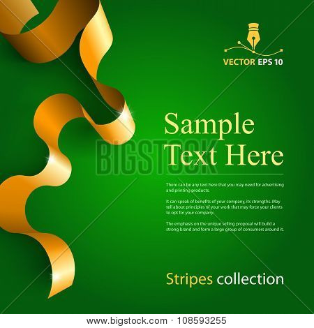 Golden Ribbon Background