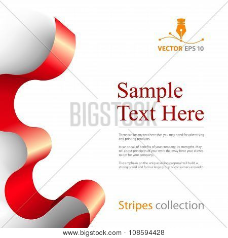 Red Vector Ribbon Background