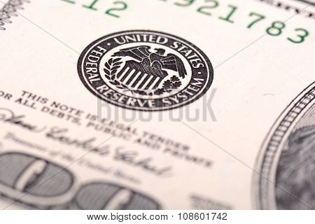 American Green Dollar Money Detail And Close-up.