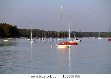 Sailboats Moored in the Harbor Springs Yacht Basin