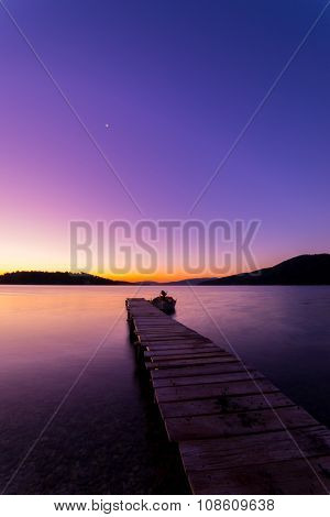 Sunrise on the bay of Nidri in Lefkas island Greece