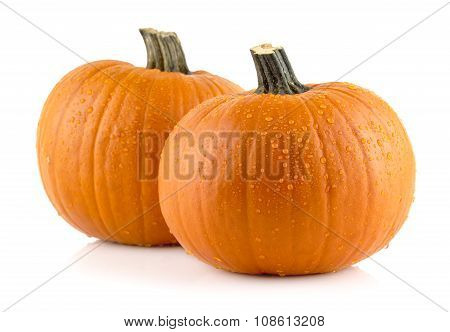 Closeup Shot Of Beaded Pumpkins Isolated On White