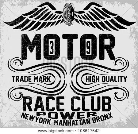 Newyork Manhattan Bronx Motorcycle Typography, T-shirt Graphics, Vectors, Vintag