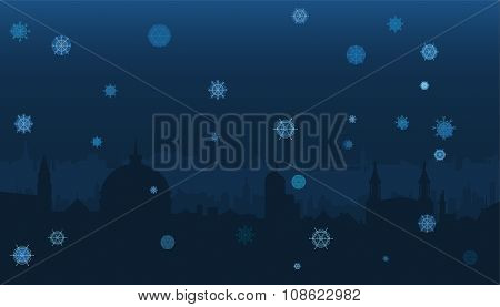 Winter city panorama
