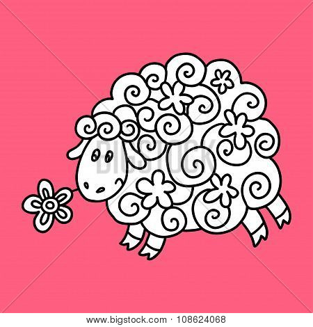 Sheep With Speech Bubble.