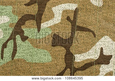 Camouflage Pattern On Fabric.