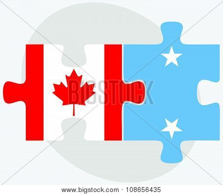 Canada And Micronesia Flags