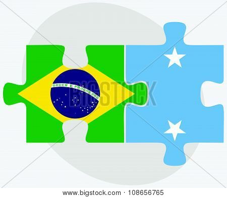 Brazil And Micronesia Flags