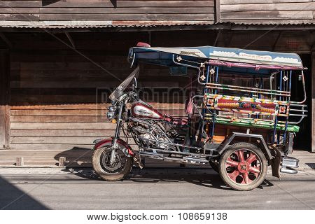 Classical Auto Rickshaw At Chaing Khan, Loei, Thailand.