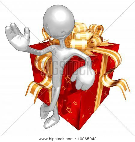 Agitando con un regalo