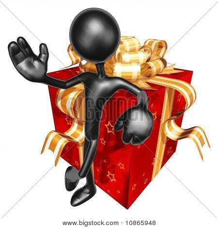 Agitando con un regalo