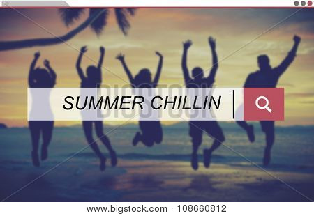 People Silhouette Summer Chillin Concept