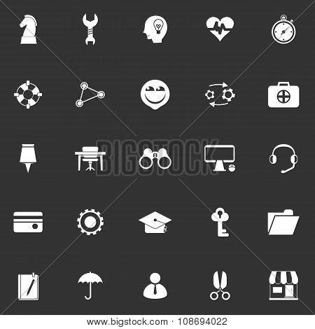Human Resource Icons On Grey Background