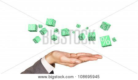 Discount boxes with percents.