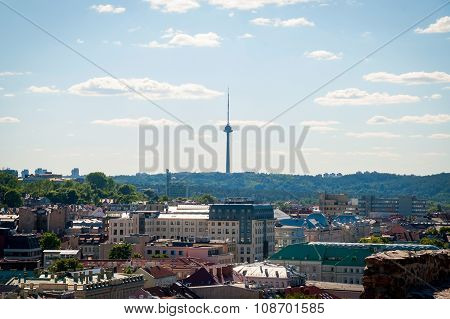 View Over Vilnius With Antenna, Capital Of Lithuania