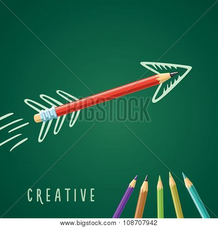 Pencil and arrow