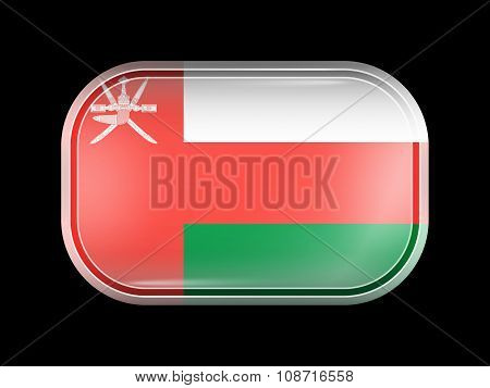 Flag Of Oman. Rectangular Shape With Rounded Corners
