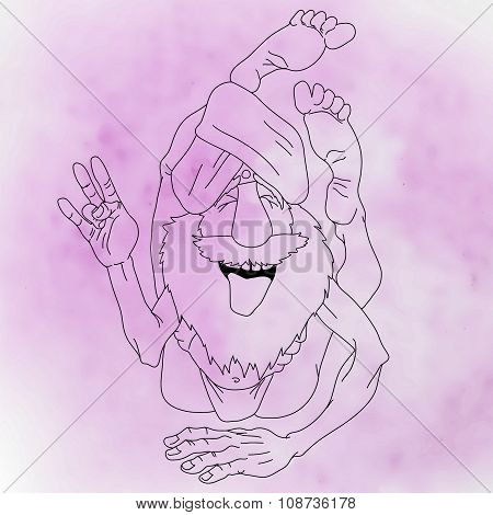 Funny Indian Yogi Man