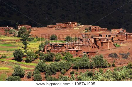 Moroccan village in Atlas Mountains, Africa