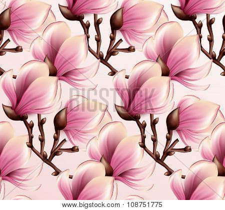Magnolia Seamless Pattern
