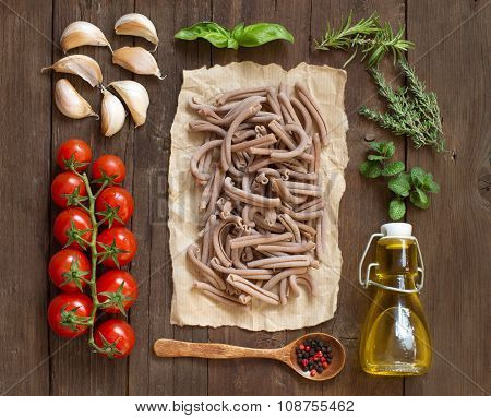 Whole Spelt Pasta, Vegetables,  Herbs And Olive Oil
