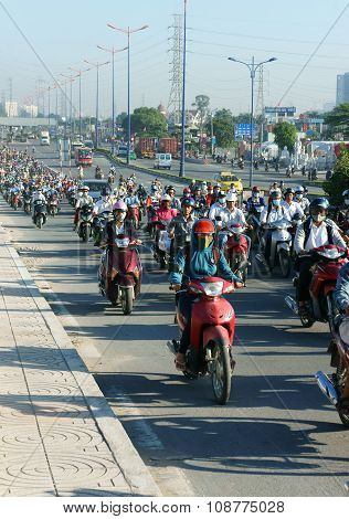 Crowded, Vietnam, Asia ctiy, vehicle, exhaust fumes,