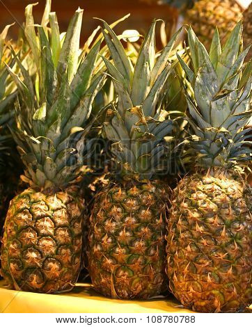 Pineapple For Sale In The Local Fruit Market
