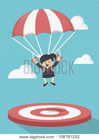 Business Woman Focused On A Target