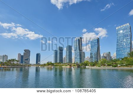 Songdo, Korea - September 07, 2015: Songdo International Business District