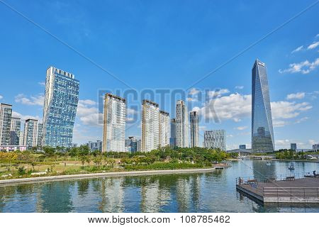 Songdo, Korea - September 07, 2015: Songdo International Business District