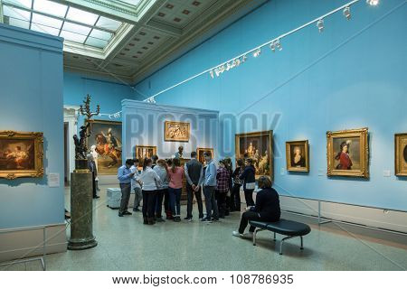 Moscow, Russia - October 29, 2015: Pushkin Museum of Fine Arts is largest museum of European art in Moscow, Russia.