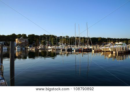 Sailboats and Yachts in the Marina