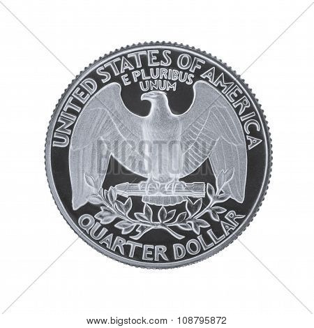 The reverse side of USA 25 cent - quarter coin