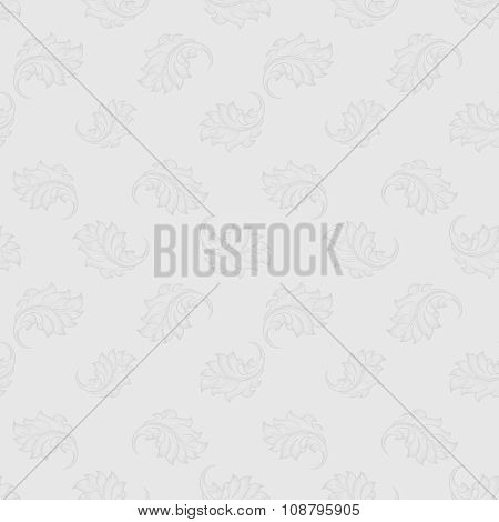 Vintage baroque leaf scroll background