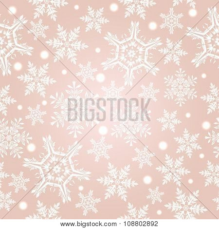 Light Beige Pattern With Snowflakes, Vector