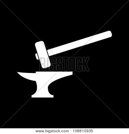 The smithy icon. Forge and stithy, blacksmith symbol. Flat