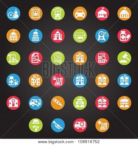 Map icons illustration set