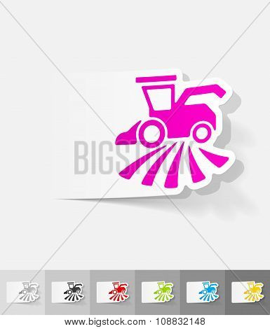 realistic design element. combine-harvester