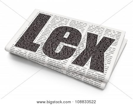 Law concept: Lex on Newspaper background