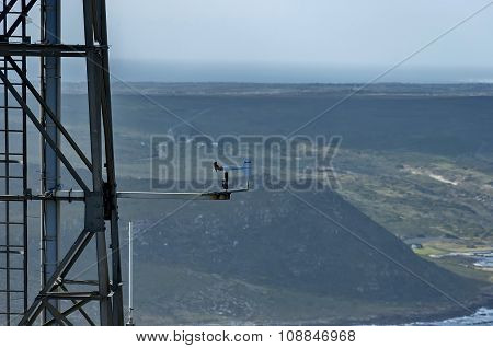 Wind gauge at metal pillar of Cape of good hope