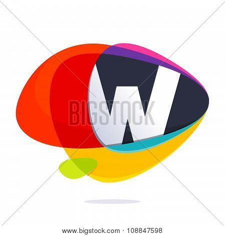 W Letter With Ellipses Intersection Logo.