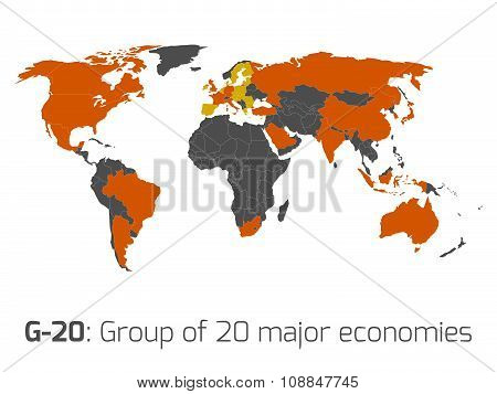 G-20 Member States World Map