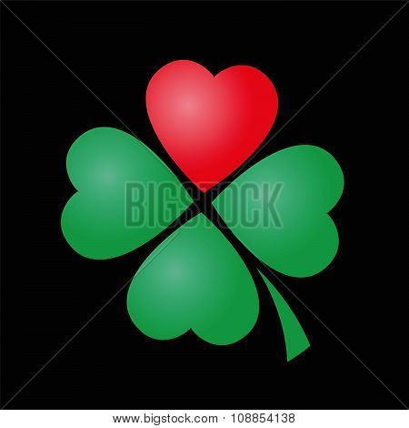 Cloverleaf Heart Four Leaved Luck