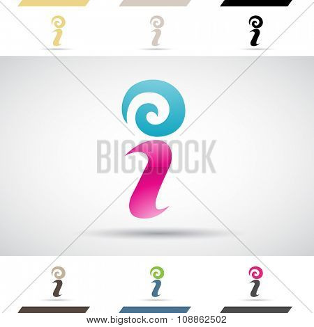 Design Concept of Colorful Stock Icons and Shapes of Letter I, Vector Illustration 